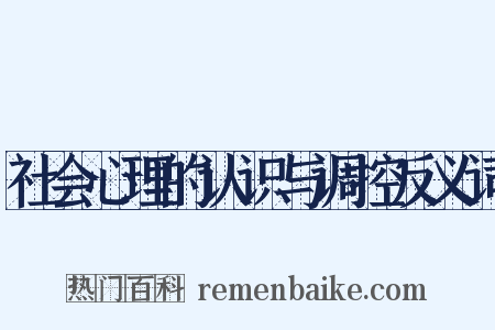 社会心理的认识与调控反义词是什么意思的图片